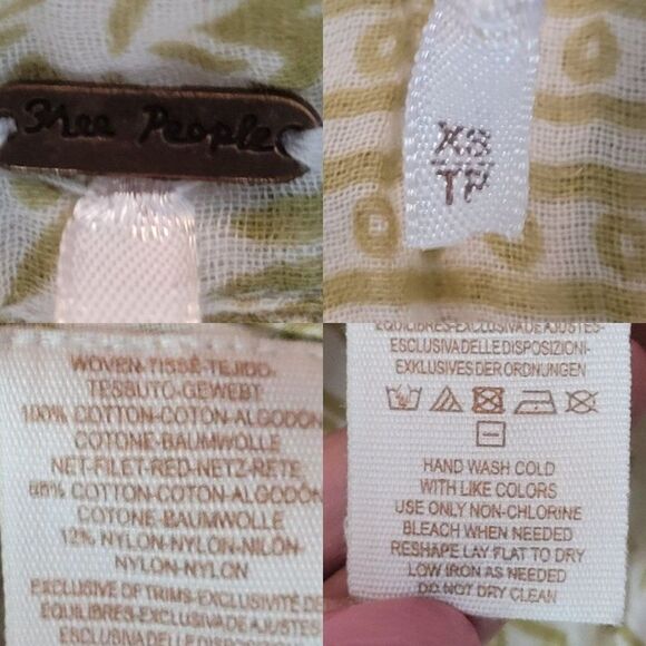 Free People Womens Boho Maxi Dress Halter Open Back Tiered Sz XS Green Cotton - Picture 3 of 16